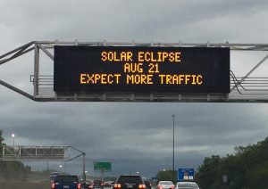 Eclipse traffic warning