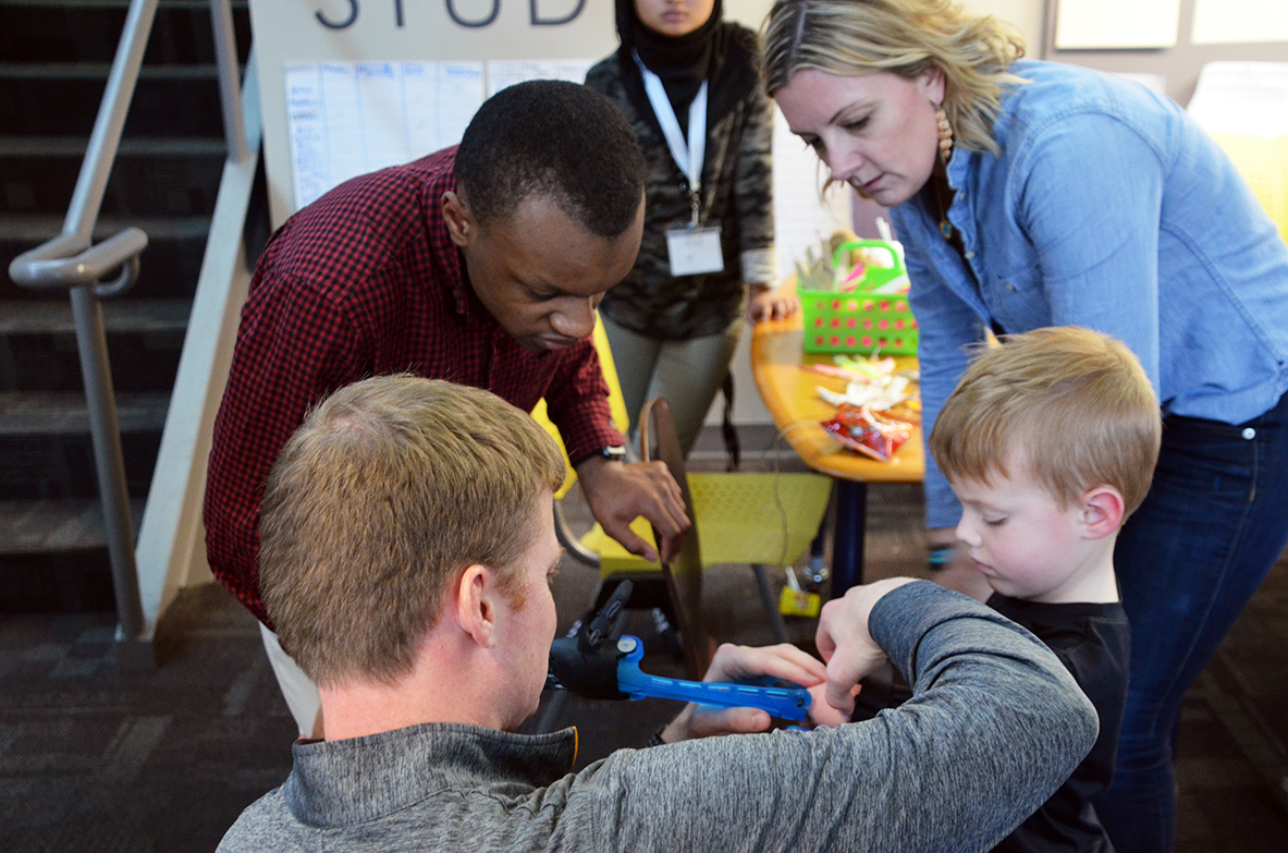 STEAM Studio team coding best fit for boy’s 3-D-printed prosthetic arm