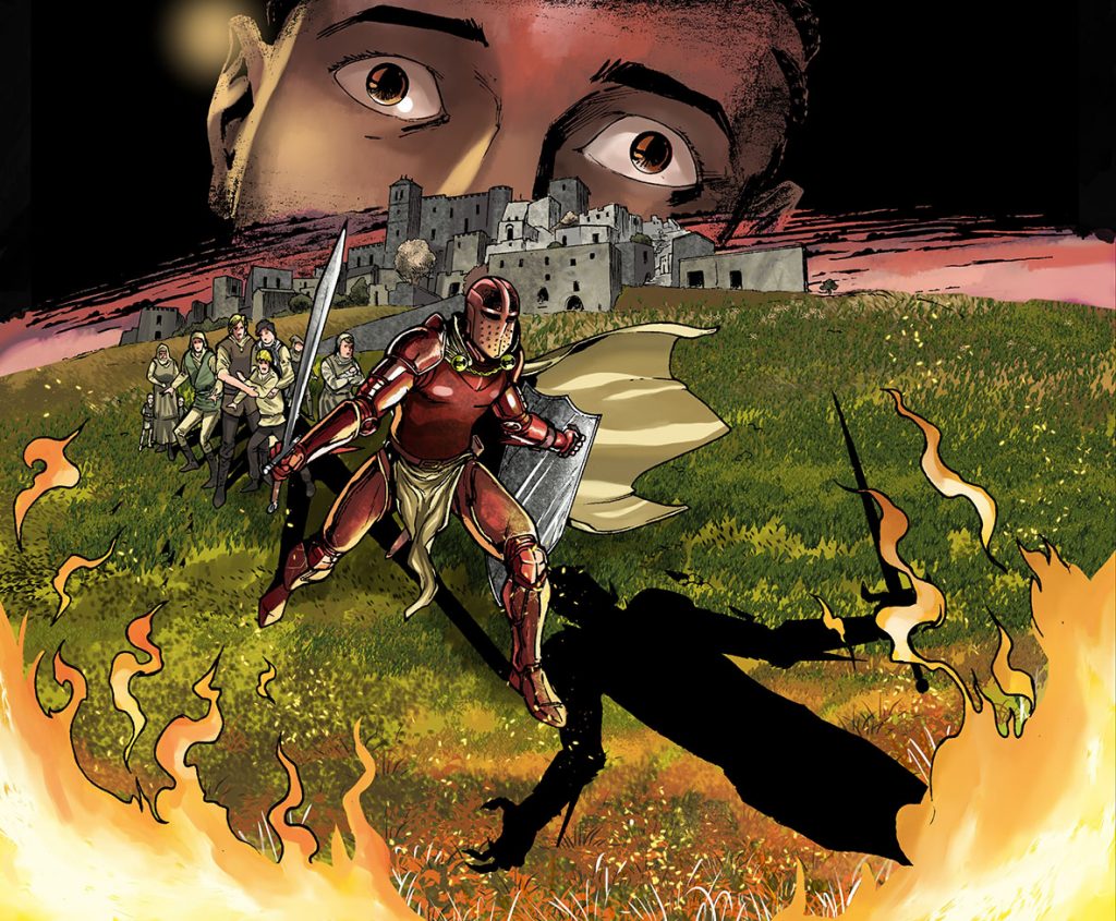 "The Scarlet Knight", illustrated by Peterson Oliveira