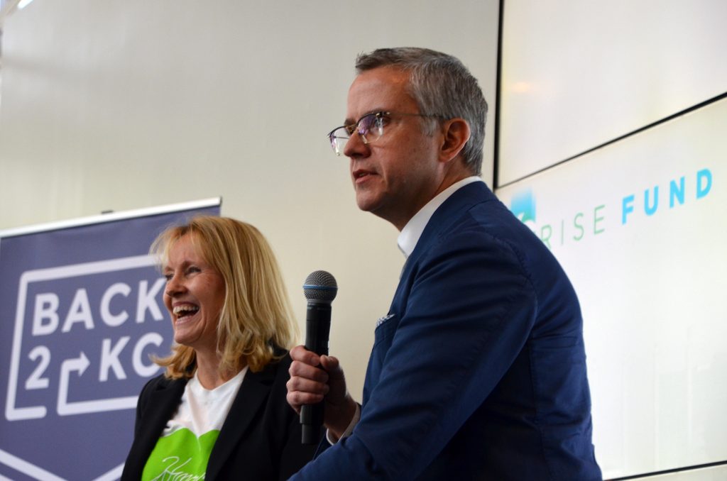 Darcy Howe, KCRise Fund; and Jeff Jones, H&R Block