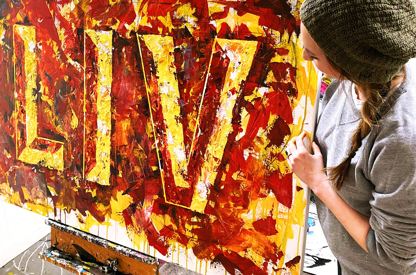 Megh Marks History: Artist crafts Chiefs-inspired painting from on-field Super Bowl confetti