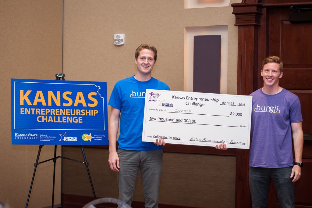 Ben Jackson and Harrison Proffitt, Bungii; 2016 Kansas Entrepreneurship Challenge