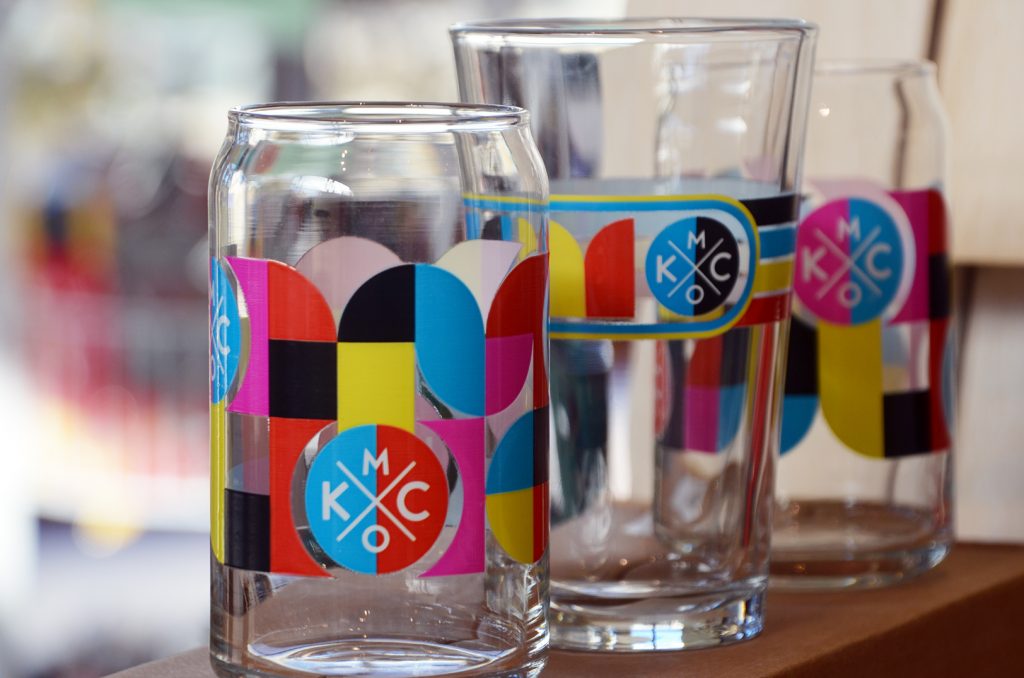 The Bunker MOD KCMO beer can glass at Made in KC Marketplace Lee's Summit