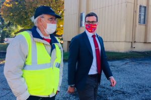 Brian Platt, KCMO city manager, touring the Sheffield neighborhood; image courtesy of the City of Kansas City, Missouri