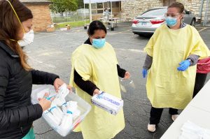 Allison Edwards, Kansas City Direct Primary Care, at a COVID-19 pop-up testing site