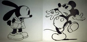 Early Disney creations, Oswald the Lucky Rabbit and Mickey Mouse