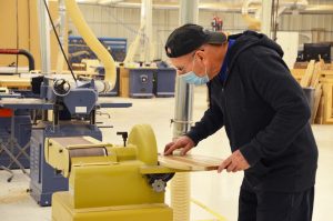 Allen Lisko, a retired member of the community, started his own woodworking business using the services and equipment at The DIY Woodshop.
