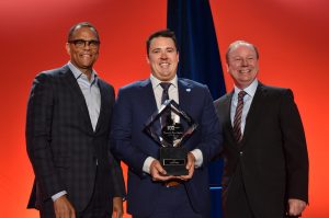 Philip Gaskin, Ewing Marion Kauffman Foundation; Chase McAnulty, Charlie Hustle; and Joe Reardon, Greater Kansas City Chamber of Commerce Small Business Celebration