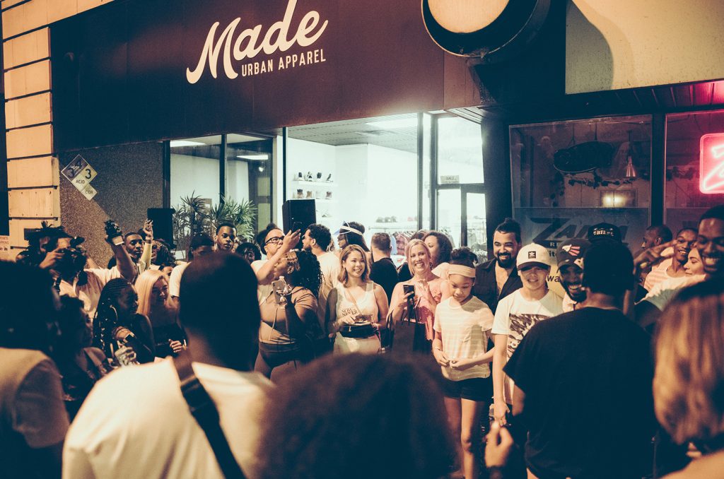 Previous MADE MOBB block party at the brand&#039;s former Grand Boulevard location