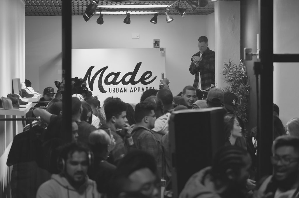Previous MADE MOBB block party at the brand&#039;s former Grand Boulevard location