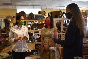 U.S. Rep. Sharice Davids visiting Ten Thousand Villages in downtown Overland Park