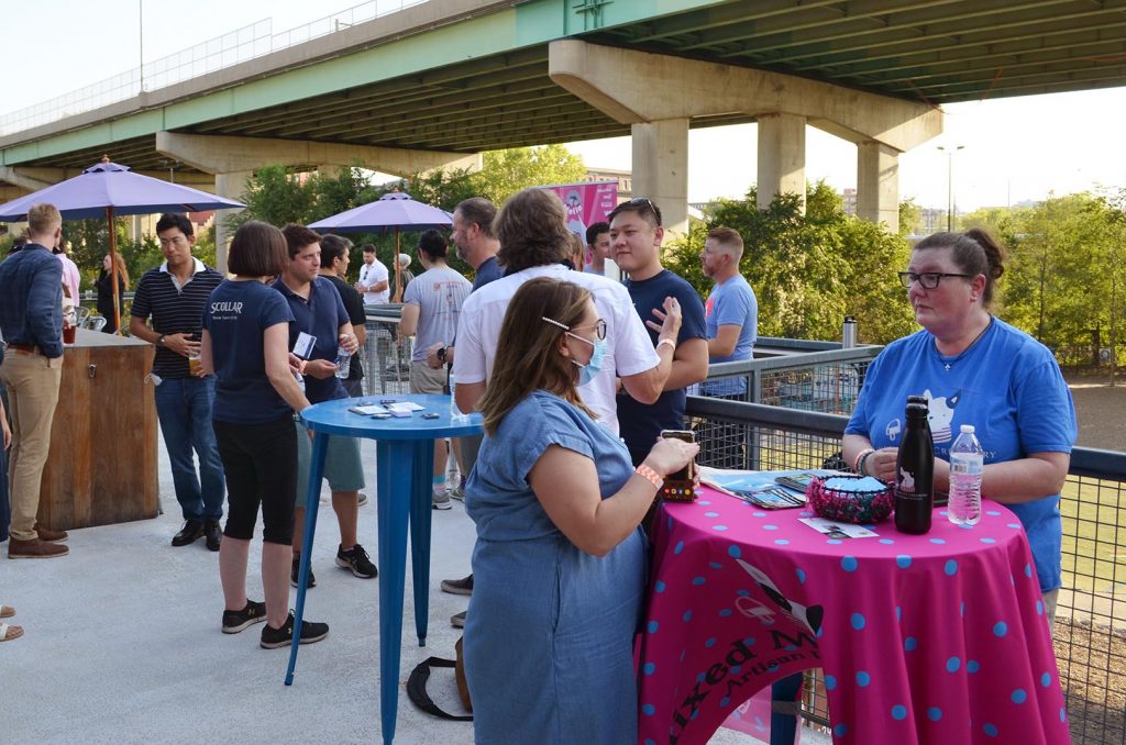 Sherri Corwin, Mixed Mutt Creamery, at Bar K dog bar Aug. 26 for a Pets, Vets and Innovation event