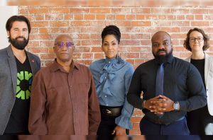 Ruben Alonso, president, AltCap; Kelvin Perry, president, Black Chamber of Commerce of Greater Kansas City; Karis Harrington, chief of business development, G.I.F.T.; Brandon Calloway, CEO and co-founder, G.I.F.T.; Emily Lecuyer, managing director, equity2 (not pictured, Josh Rowland, CEO and vice chairman, Lead Bank)