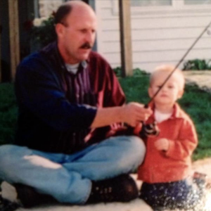 Parker Tergin fishing with his grandfather