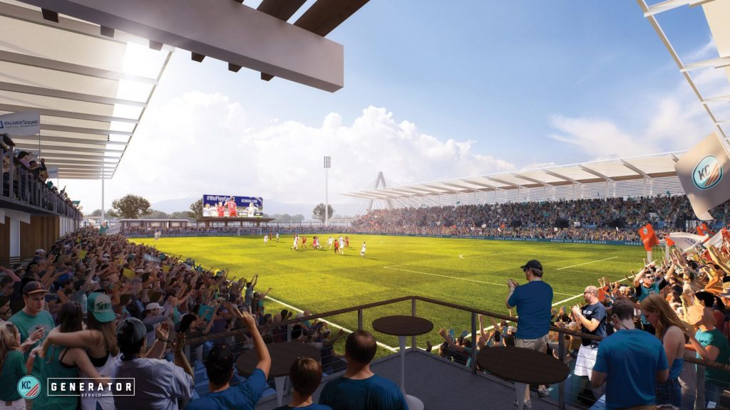 Stadium rendering from Kansas City NWSL, by Generator Studio, JE Dunn and Monarch Build