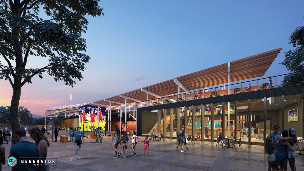 Stadium rendering from Kansas City NWSL, by Generator Studio, JE Dunn and Monarch Build