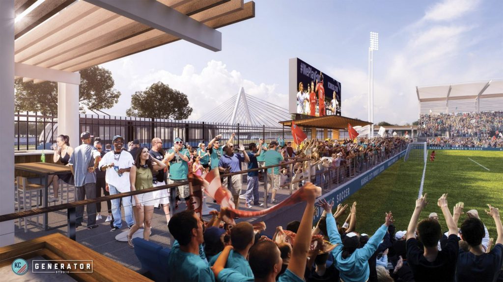 Stadium rendering from Kansas City NWSL, by Generator Studio, JE Dunn and Monarch Build