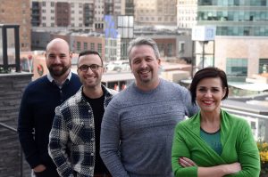 VinCue leadership team: Michael Hopkins, chief marketing officer; Danny Zaslavsky, managing partner; Chris Hoke, CEO and co-founder; and Nic Hodges, COO