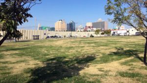 The KCATA property that was discussed for a proposed location of the Keystone Innovation District building is a one block site north of 18th Street between Forest and Troost. (Photo courtesy of CityScene KC)