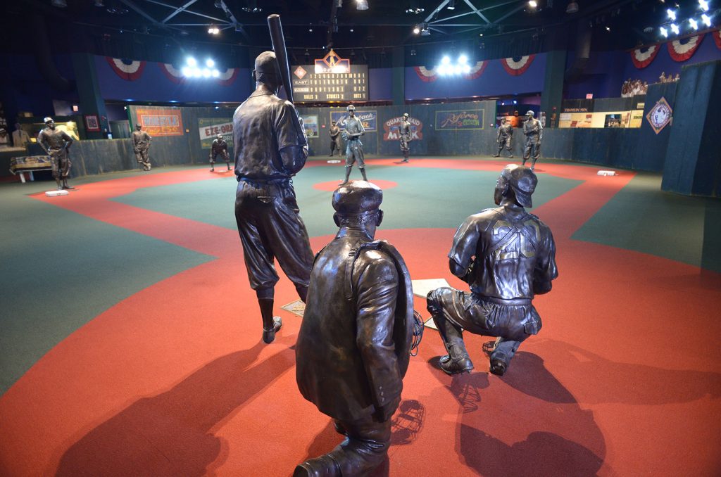 The Field of Legends display at the Negro Leagues Baseball Museum in Kansas City