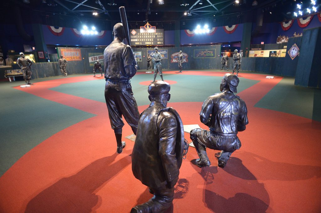 The Field of Legends display at the Negro Leagues Baseball Museum in Kansas City