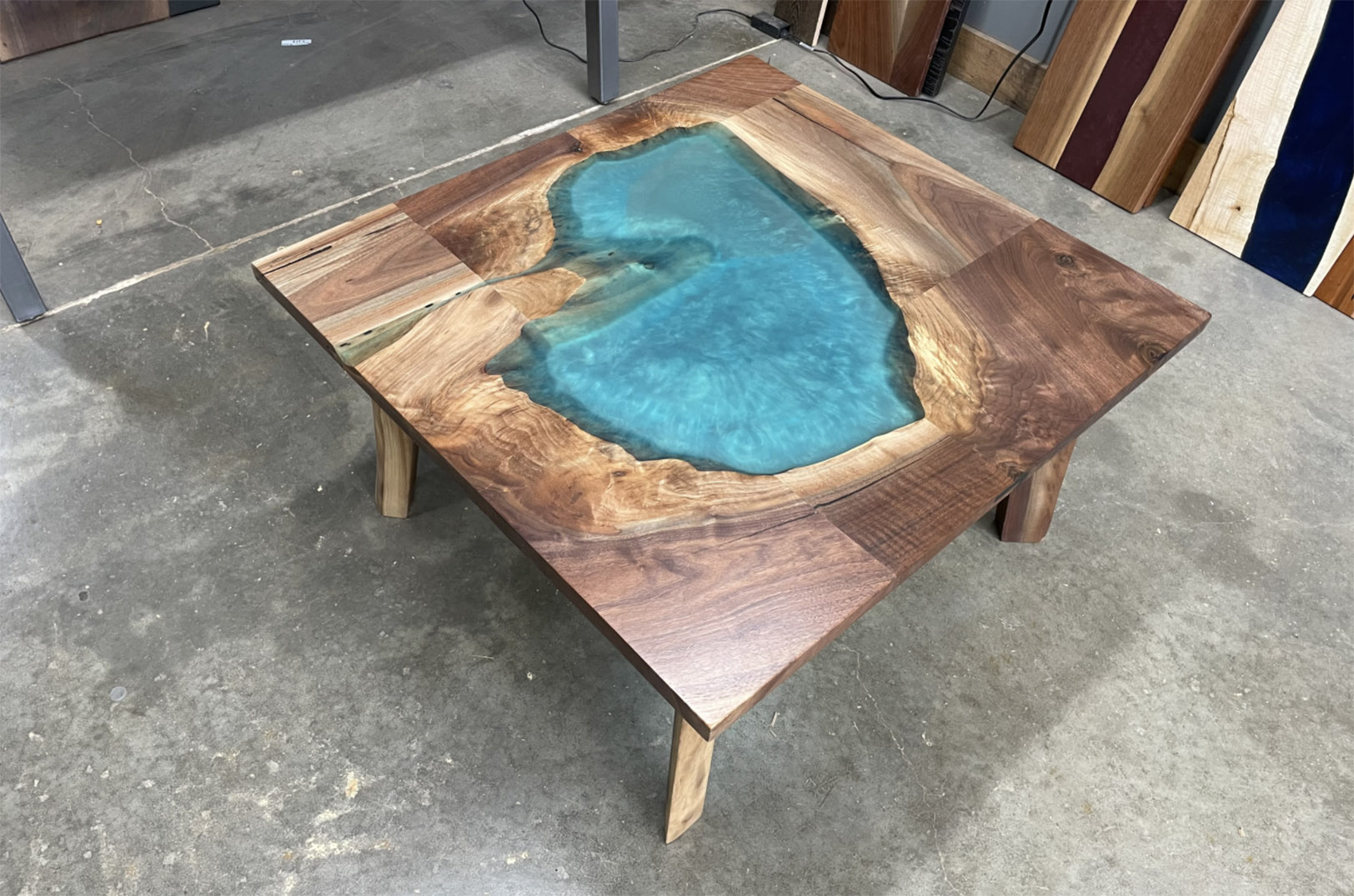 KC Custom Hardwoods Black Walnut Epoxy Coffee Table Startland News