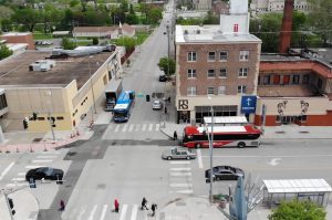 Aerial view of the current Reconciliation Services building at 3101 Troost Ave.
