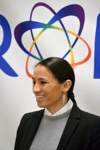 U.S. Rep. Sharice Davids, D-Kansas, Wednesday at Ronawk in Olathe