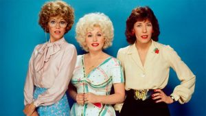Jane Fonda, Dolly Parton, and Lily Tomlin in a promotional photo for "9 to 5"; photo courtesy of 20th Century Fox