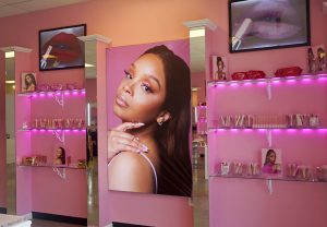 Pink Lipps Cosmetics storefront on Troost