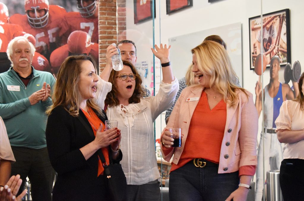 Crux KC celebrates after being named a finalist for the 2022 Small Business of the Year honor