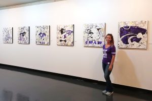 Niki Baker with her six-piece K-State Wildcat logo collection