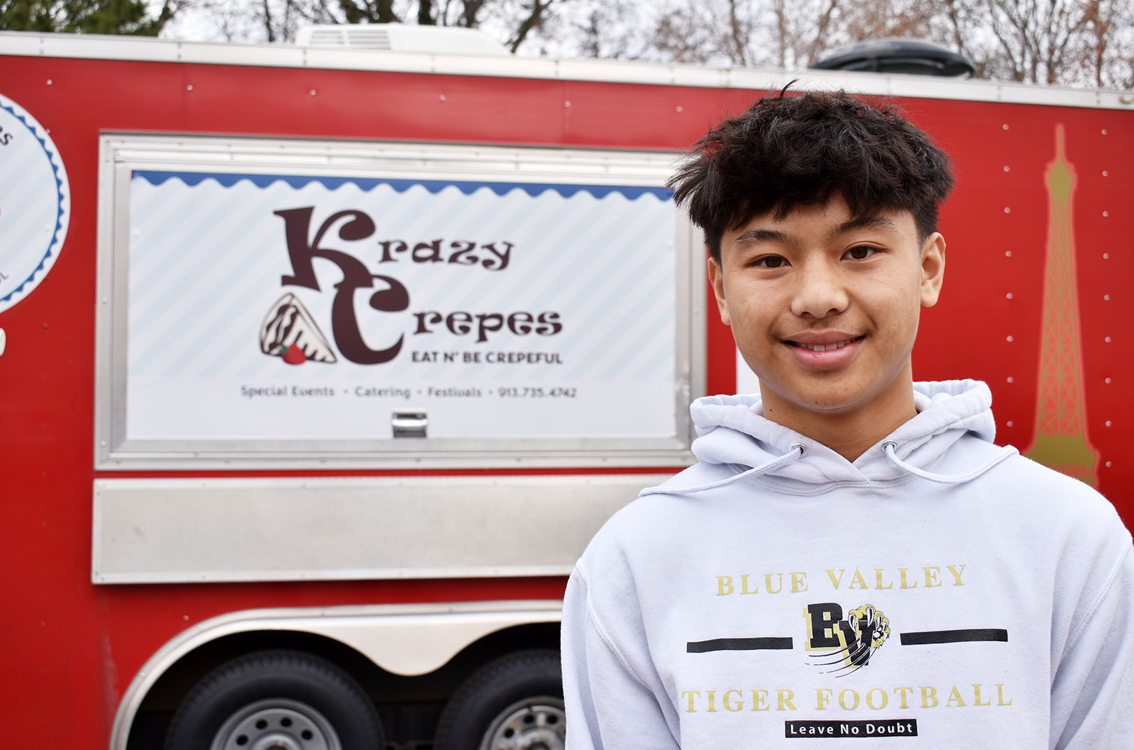 At 13, he begged his mother to let him cook; now this Blue Valley teen runs a creperie on wheels