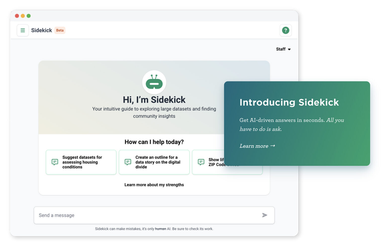 Sidekick Simplistic mySidewalk teases Sidekick — a data assistant at the forefront of AI’s ...