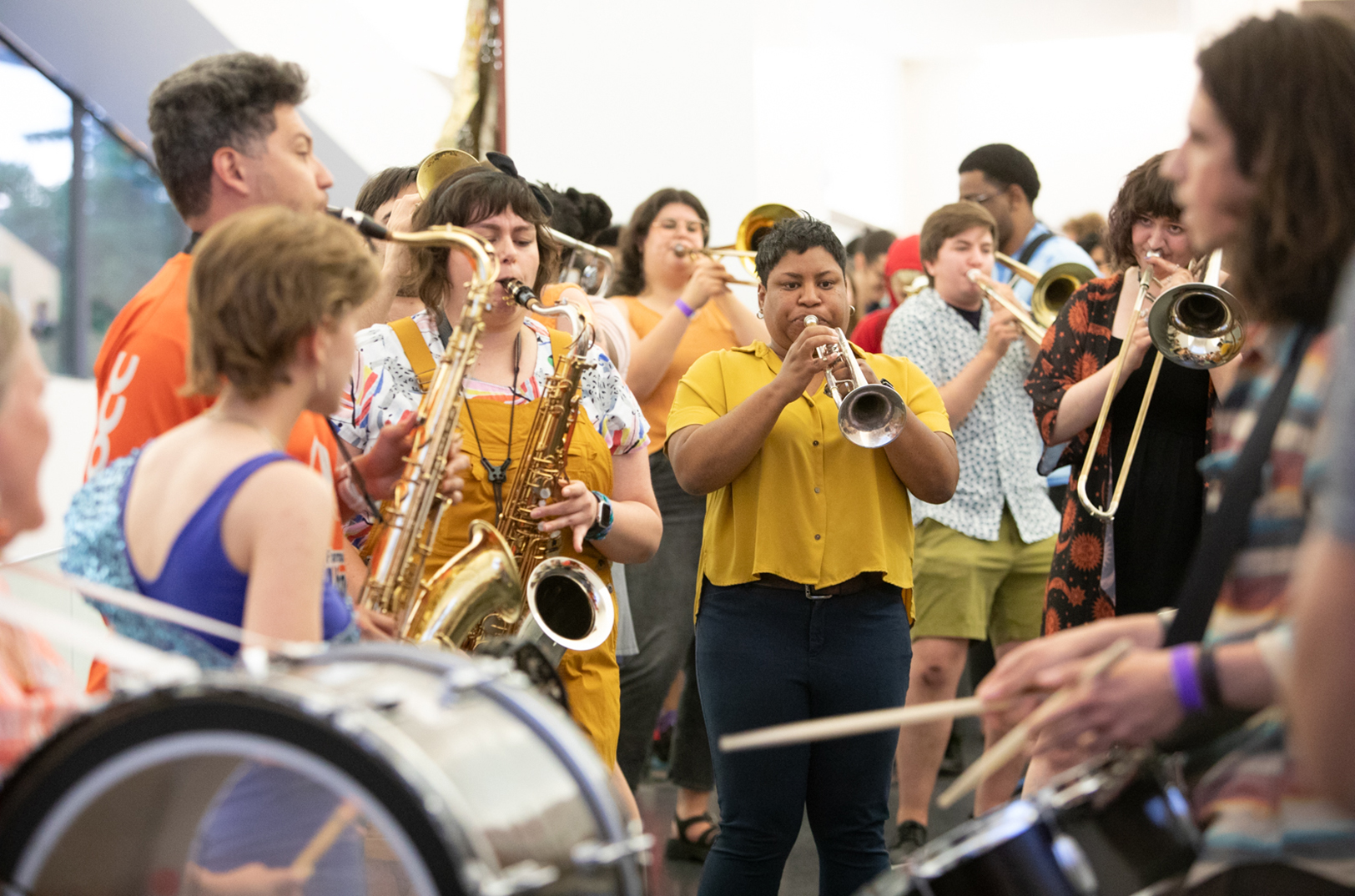 Sass-a-brass trumpets representation as demand grows for its roving queer street performances