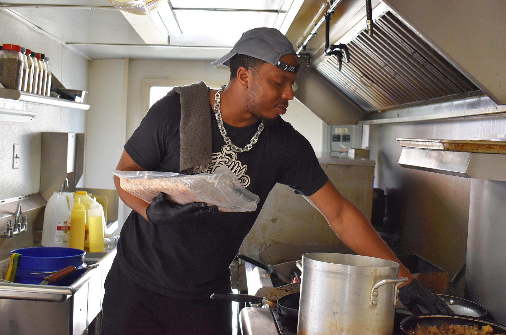 This BBQ vendor comes fully loaded with spuds and spices; Soon he’ll park the business along one of KC’s busiest streets