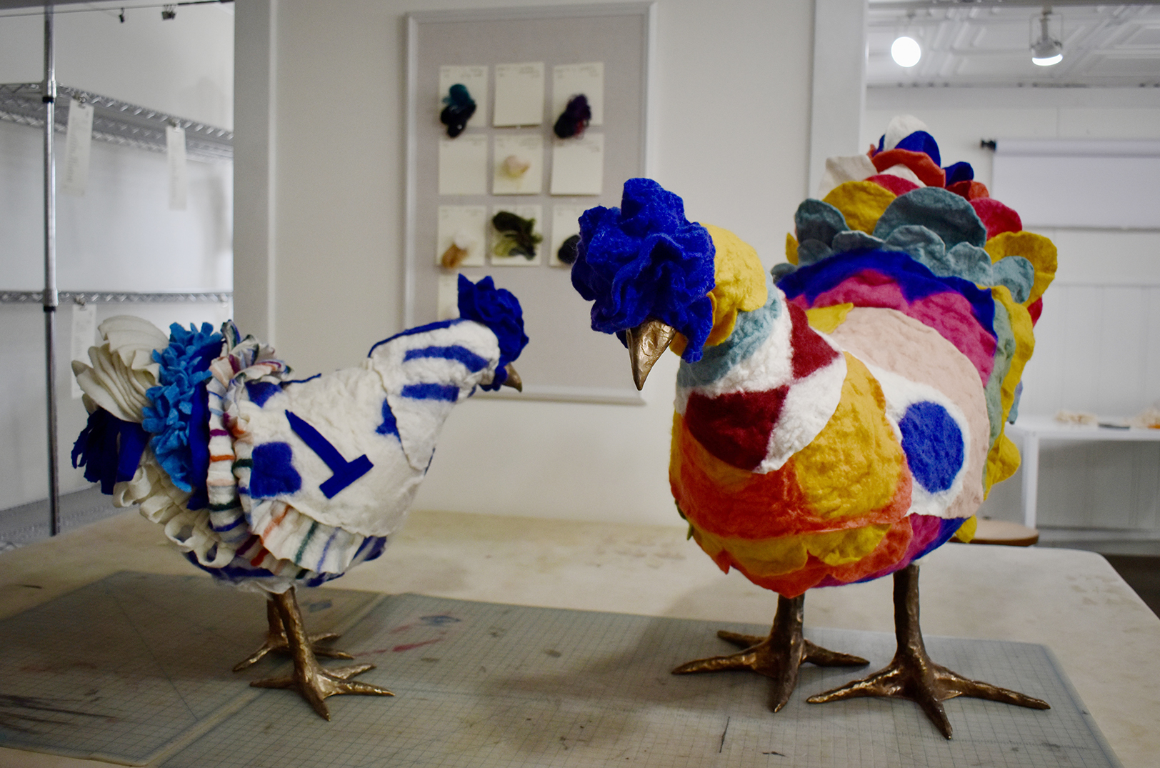 Chicken footstools gain fine art foothold through collaboration with no pecking order