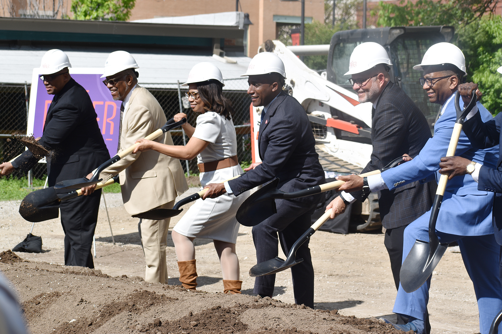 The Parker Groundbreaking dirt toss